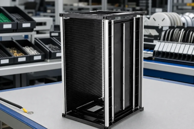Anti-Static Magazine Rack: PCB Buffering for SMT Lines