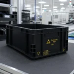 Conductive PP box EPA staging concept illustration (not a product photo)