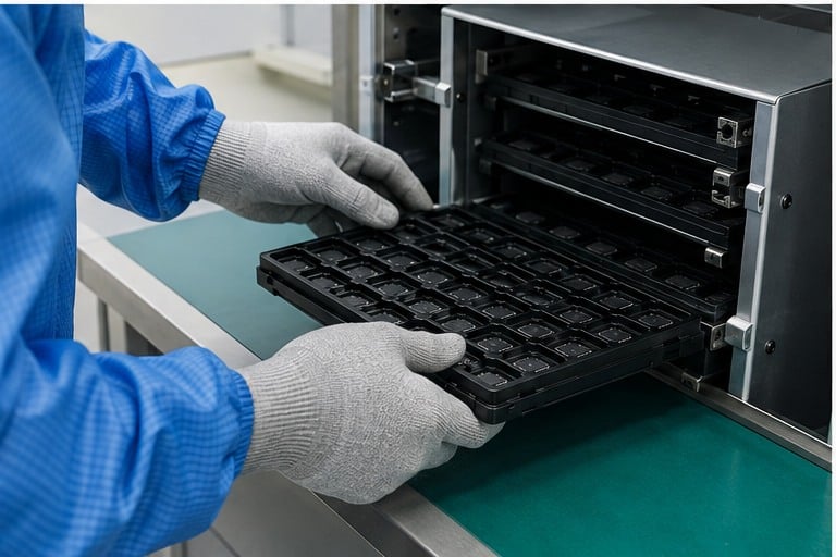 anti-static SMT component trays handling and verification