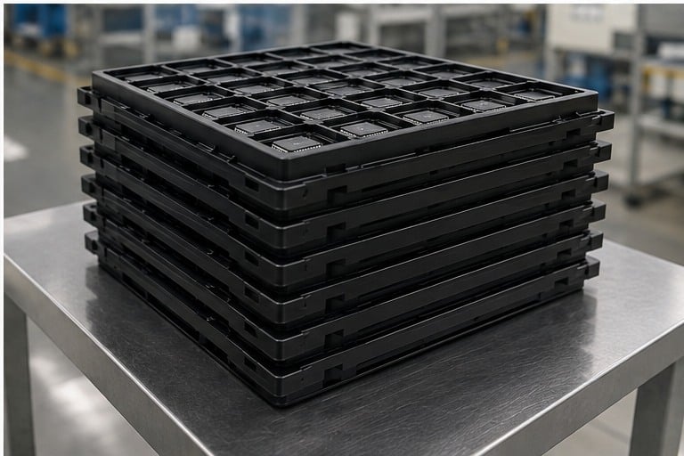 anti-static SMT component trays application in electronics manufacturing