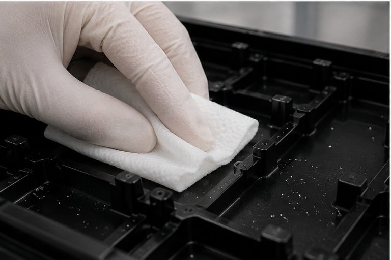 ESD cleanroom wipes handling and verification