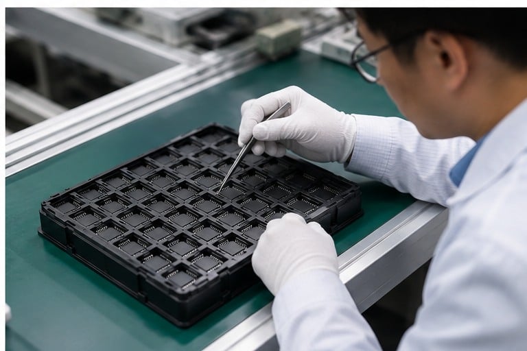 IC tray inserts application in electronics manufacturing