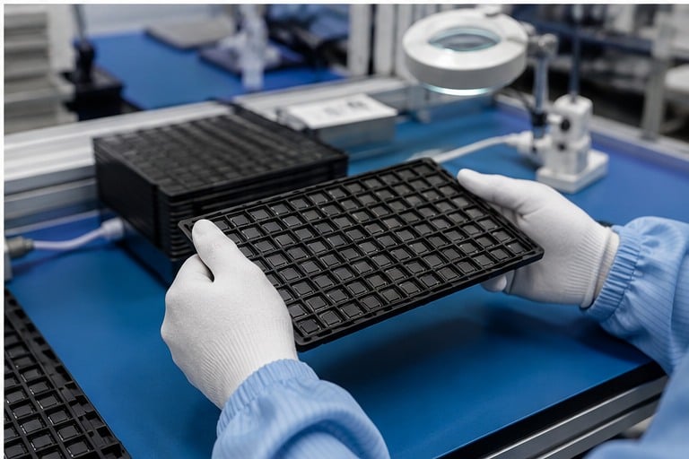 semiconductor shipping trays application in electronics manufacturing