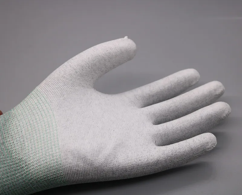 ESD Anti-Static Carbon Fiber PU Palm Coated Gloves 3W-9518-2