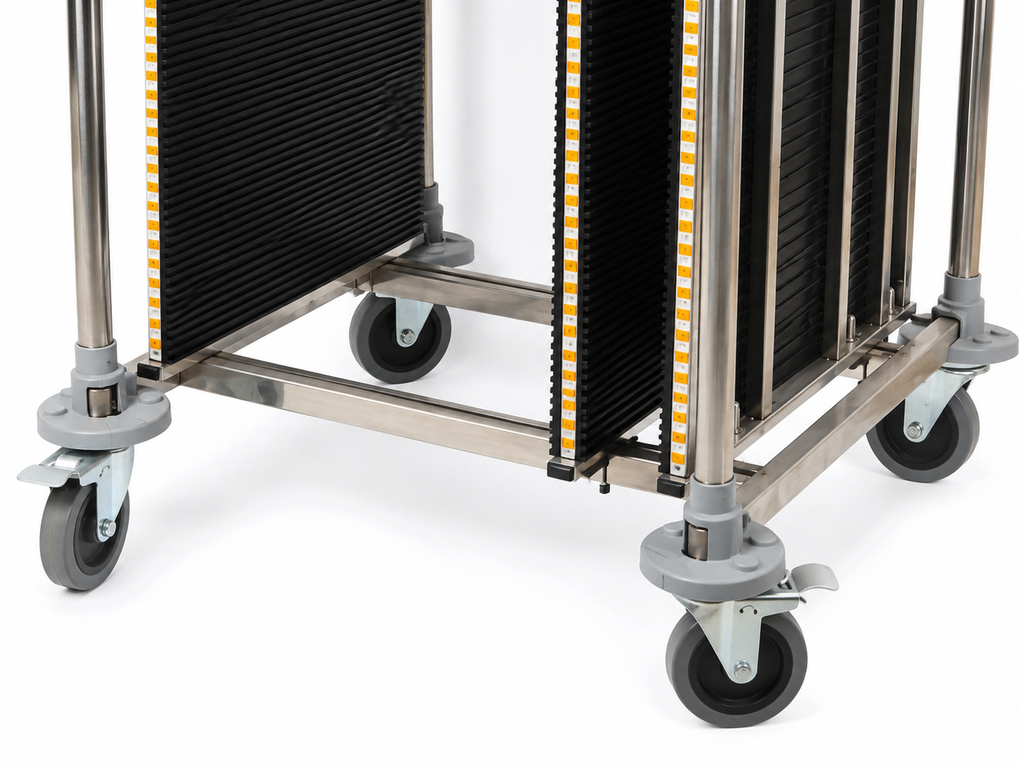 Caster mounts and lower frame of the SWESD magazine transport trolley