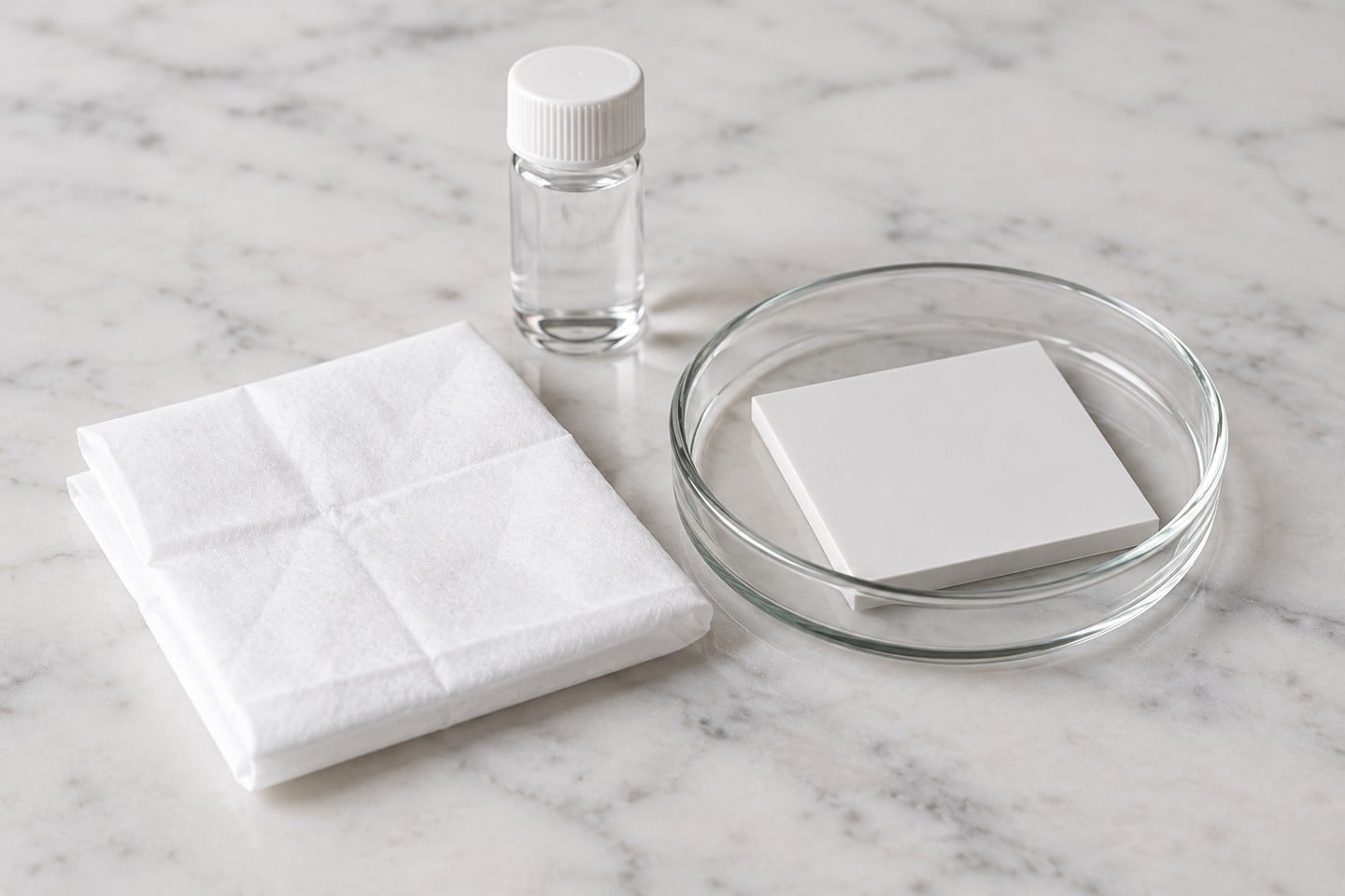 White SWESD wiper and a separate clean surface specimen