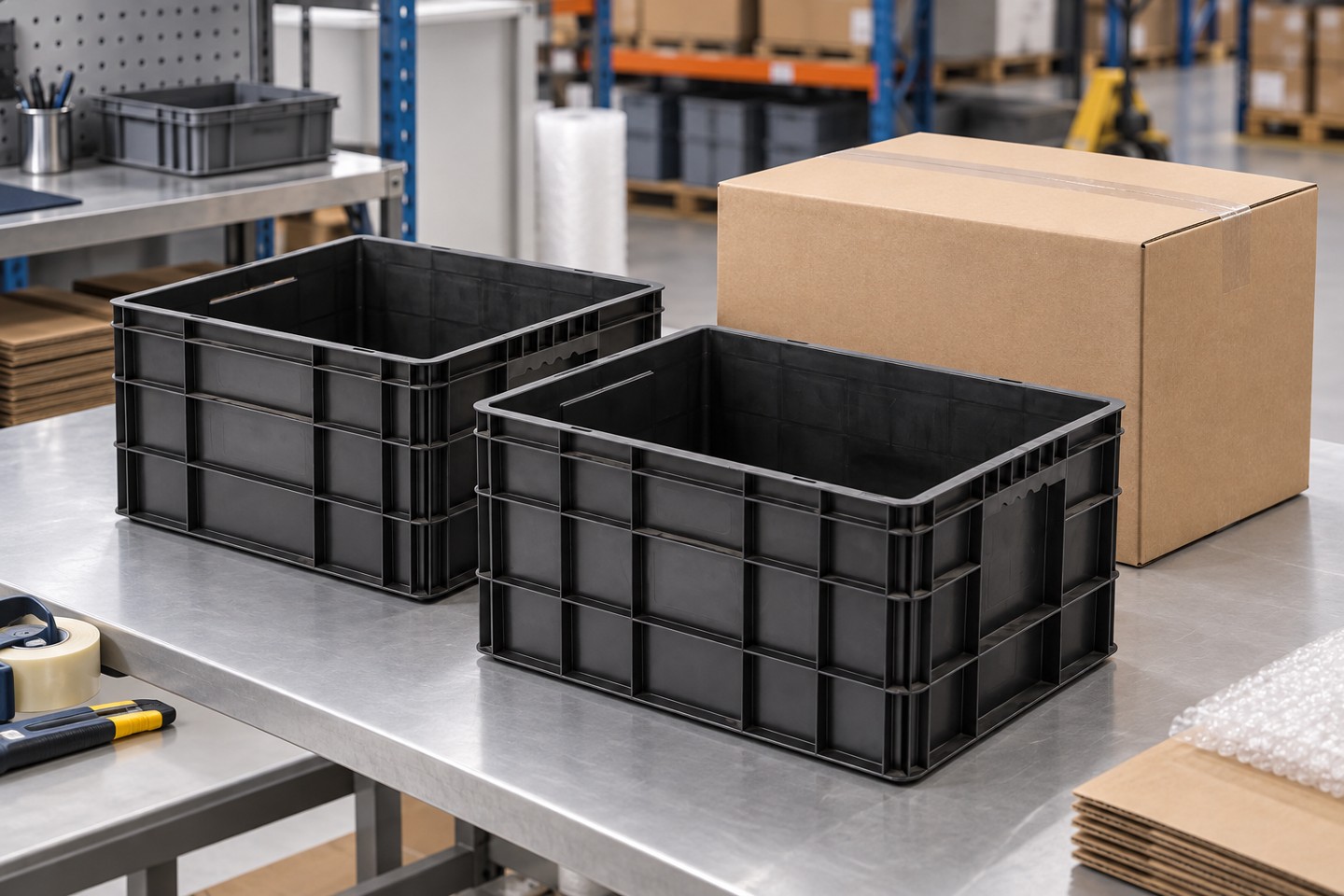 Totes and shipping packaging for quotation planning