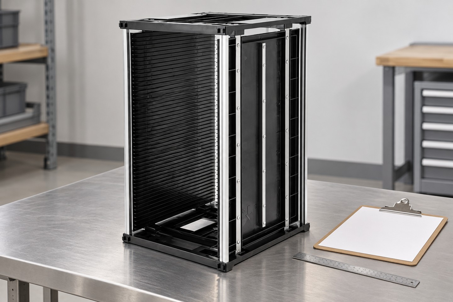 An empty magazine rack during setup review
