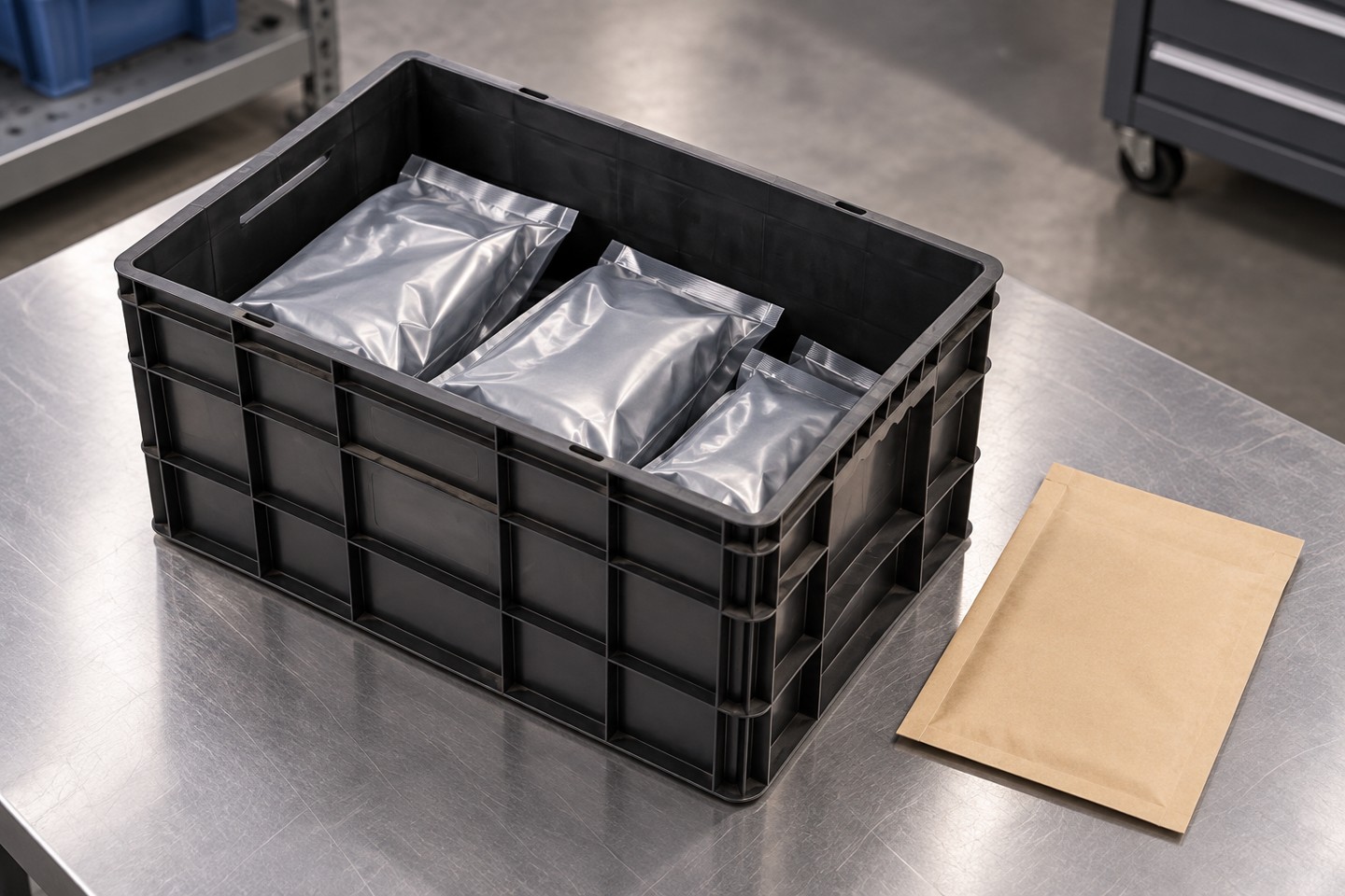 Individually packaged service parts within a tote