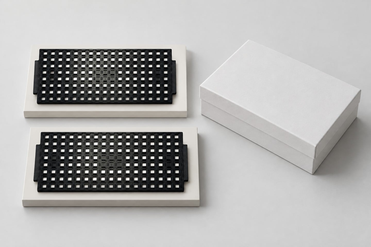 Black SWESD matrix trays separated for a traceable measurement study