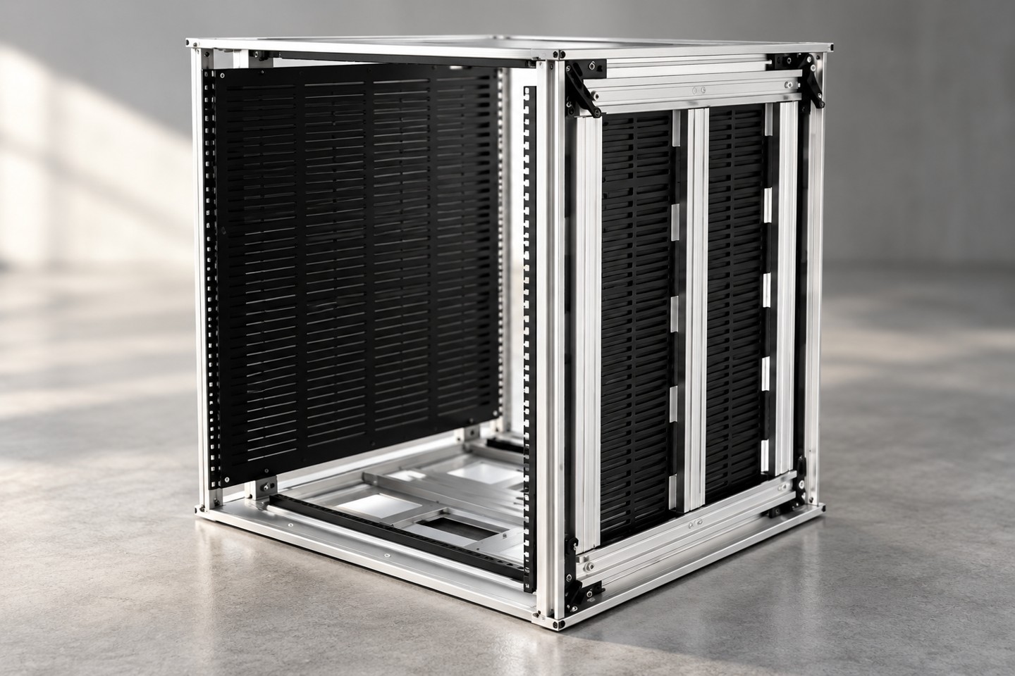 Magazine base rails and groove panel